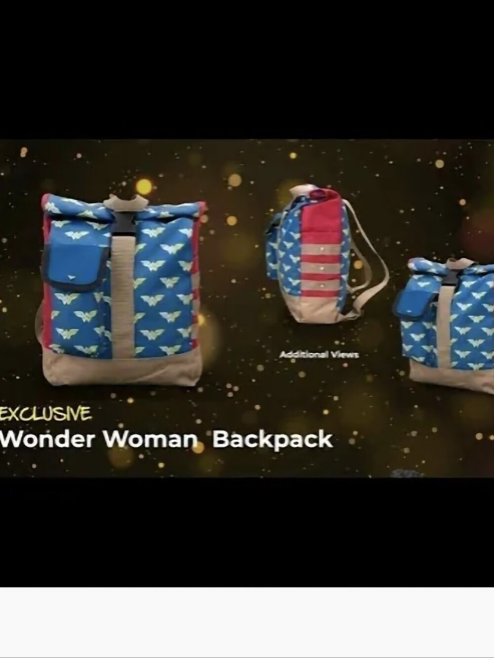 Loot Crate DX- DC Comic Wonder Women Blue and Red Backpack w/ Iconic Logo. NEW